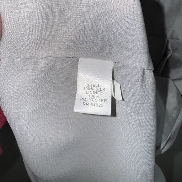 Banana Republic 100% Silk V-Neck Drape Dress Woman’s Size 4 Gray Sleeveless - Picture 8 of 10